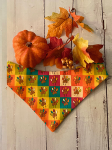 Paw Print Turkey Dog Bandana